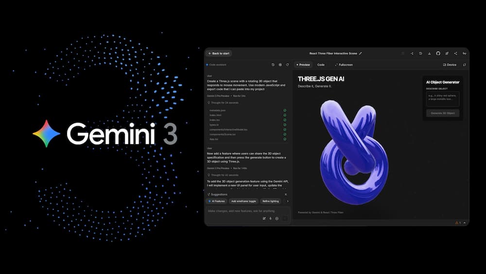 Build a Three.js Webpage with AI-Generated 3D Objects Using Gemini 3 Cover Image